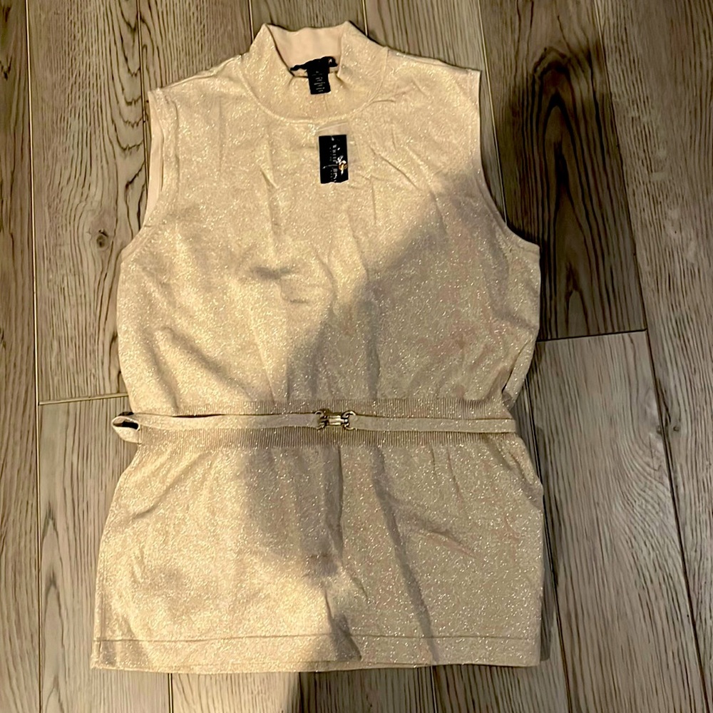 NWT WHBM sleeveless mock neck lightweight sweater